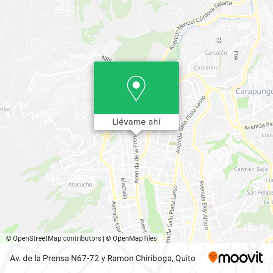 Mapa de Av. de la Prensa N67-72 y Ramon Chiriboga