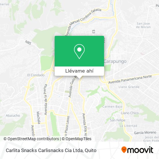 Mapa de Carlita Snacks Carlisnacks Cia Ltda