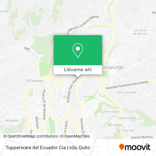Mapa de Tupperware del Ecuador Cia Ltda
