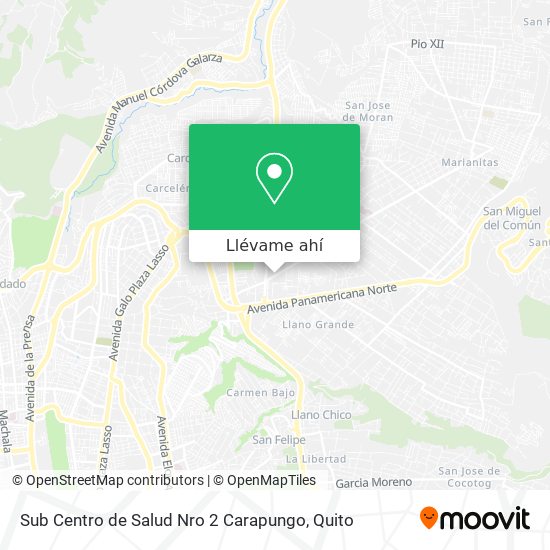 Mapa de Sub Centro de Salud Nro 2 Carapungo