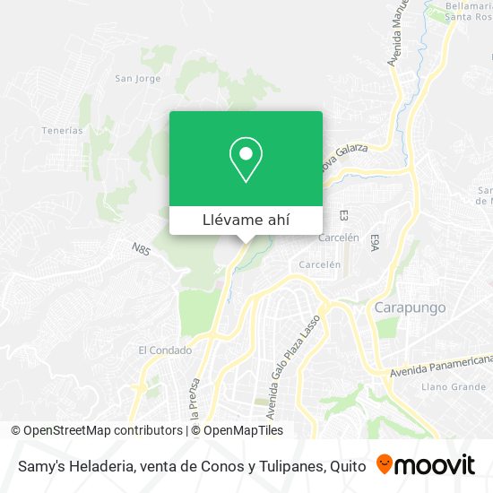 Mapa de Samy's Heladeria, venta de Conos y Tulipanes