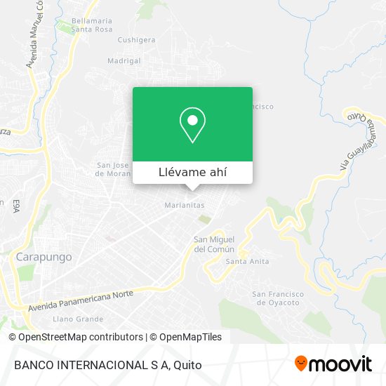 Mapa de BANCO INTERNACIONAL S A