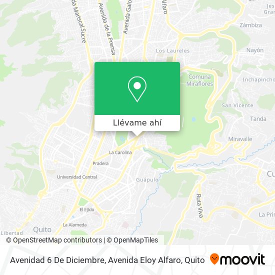 Mapa de Avenidad 6 De Diciembre, Avenida Eloy Alfaro