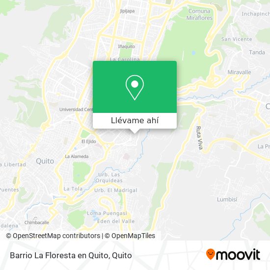 Mapa de Barrio La Floresta en Quito