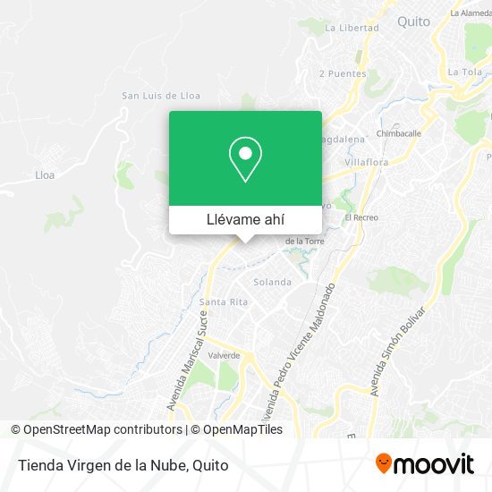 Mapa de Tienda Virgen de la Nube