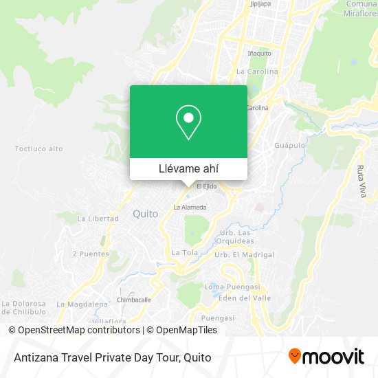 Mapa de Antizana Travel Private Day Tour