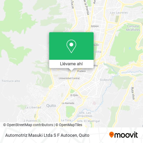 Mapa de Automotriz Masuki Ltda S F Autocen