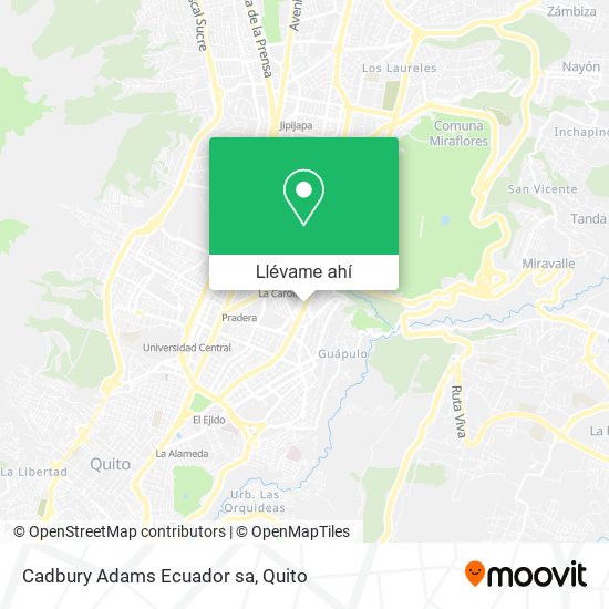 Mapa de Cadbury Adams Ecuador sa