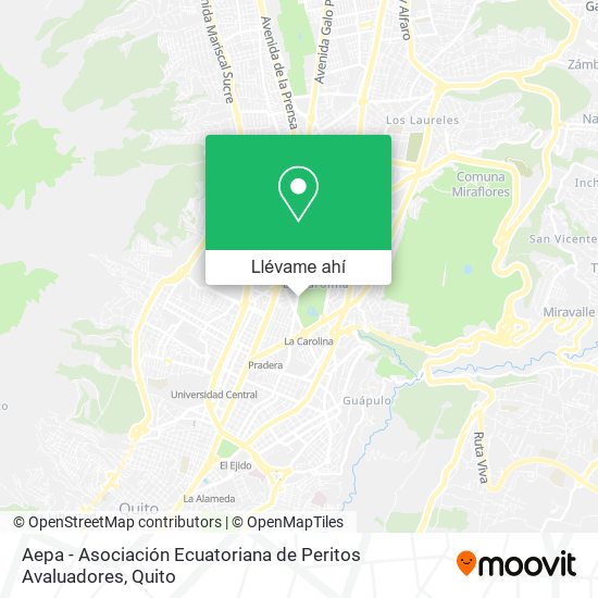 Mapa de Aepa - Asociación Ecuatoriana de Peritos Avaluadores
