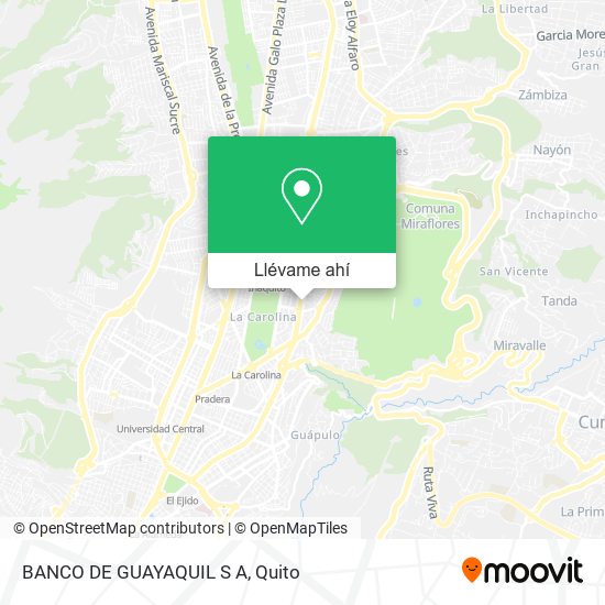 Mapa de BANCO DE GUAYAQUIL S A