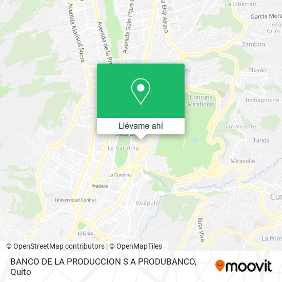 Mapa de BANCO DE LA PRODUCCION S A PRODUBANCO