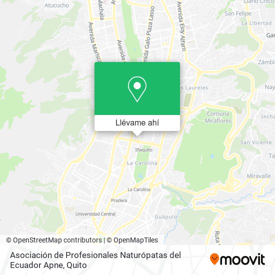 Mapa de Asociación de Profesionales Naturópatas del Ecuador Apne