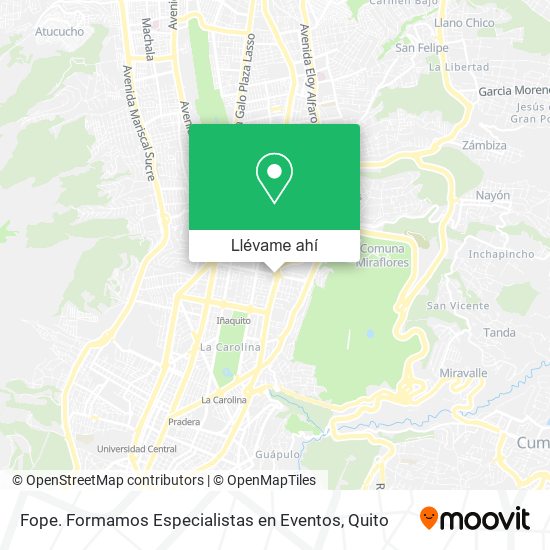 Mapa de Fope. Formamos Especialistas en Eventos