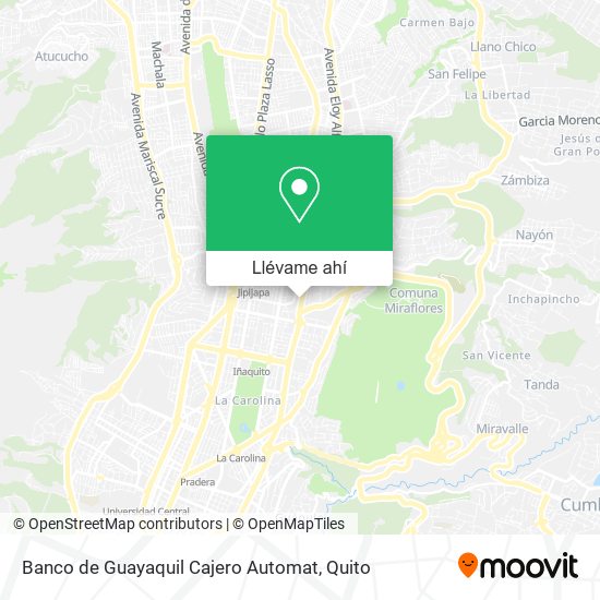 Mapa de Banco de Guayaquil Cajero Automat