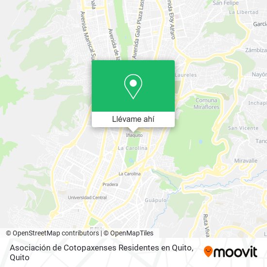 Mapa de Asociación de Cotopaxenses Residentes en Quito