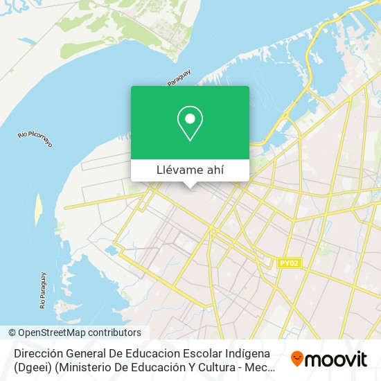 Mapa de Dirección General De Educacion Escolar Indígena (Dgeei) (Ministerio De Educación Y Cultura - Mec Paraguay)