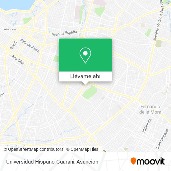 Mapa de Universidad Hispano-Guarani