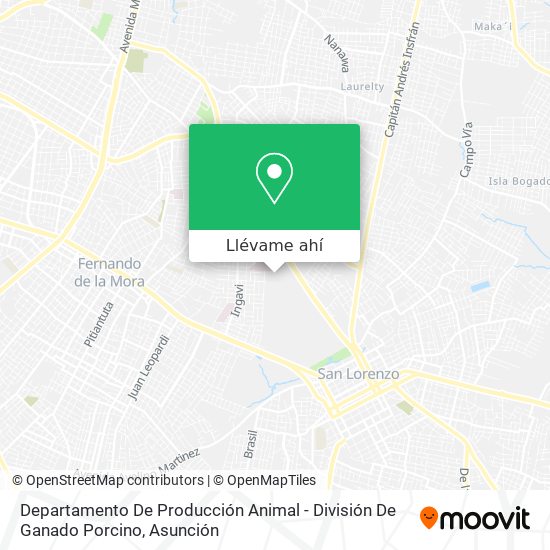 Mapa de Departamento De Producción Animal - División De Ganado Porcino