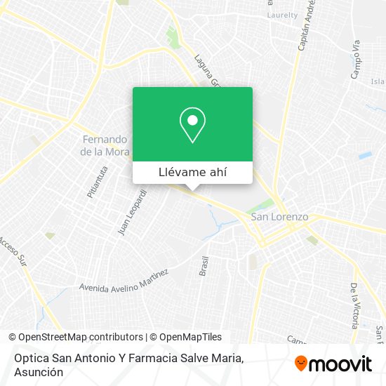 Mapa de Optica San Antonio Y Farmacia Salve Maria