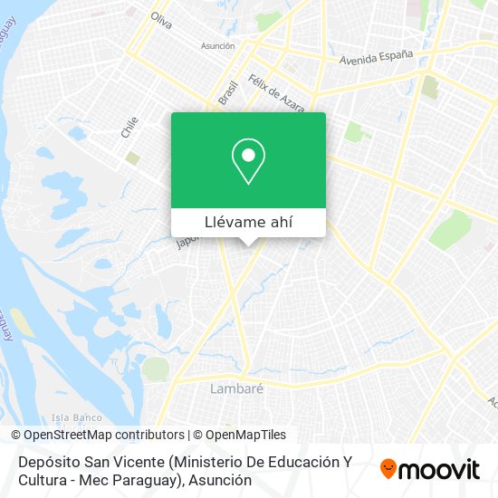 Mapa de Depósito San Vicente (Ministerio De Educación Y Cultura - Mec Paraguay)