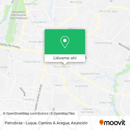 Mapa de Petrobras - Luque, Camino A Aregua
