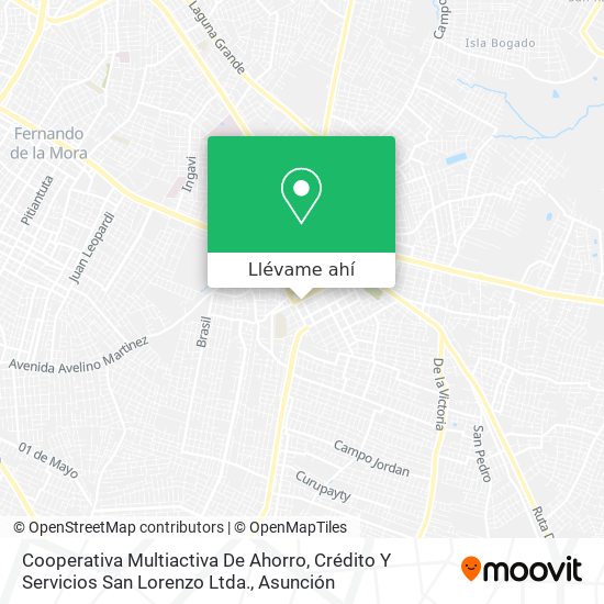 Mapa de Cooperativa Multiactiva De Ahorro, Crédito Y Servicios San Lorenzo Ltda.