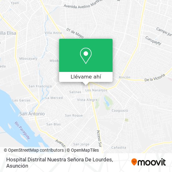 Mapa de Hospital Distrital Nuestra Señora De Lourdes