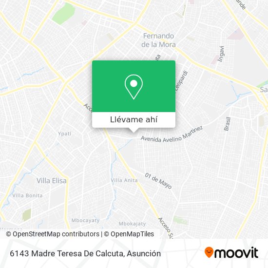 Mapa de 6143 Madre Teresa De Calcuta