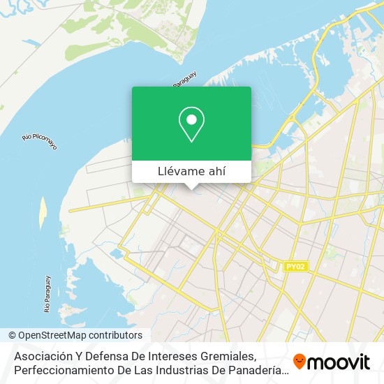 Mapa de Asociación Y Defensa De Intereses Gremiales, Perfeccionamiento De Las Industrias De Panaderías Y Fideerías Del Paraguay