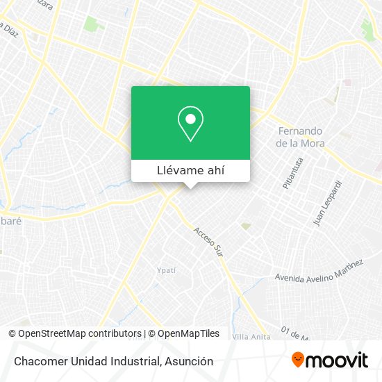 Mapa de Chacomer Unidad Industrial