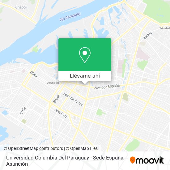 Mapa de Universidad Columbia Del Paraguay - Sede España