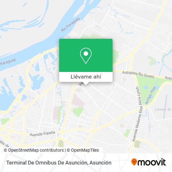 Mapa de Terminal De Omnibus De Asunción