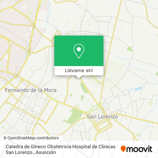 Mapa de Catedra de Gineco Obstetricia Hospital de Clinicas San Lorenzo.