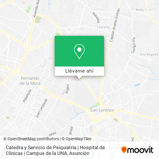 Mapa de Cátedra y Servicio de Psiquiatría | Hospital de Clínicas | Campus de la UNA