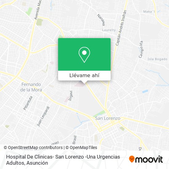 Mapa de Hospital De Clinicas- San Lorenzo -Una Urgencias Adultos