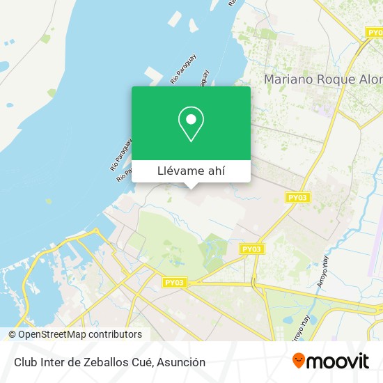 Mapa de Club Inter de Zeballos Cué