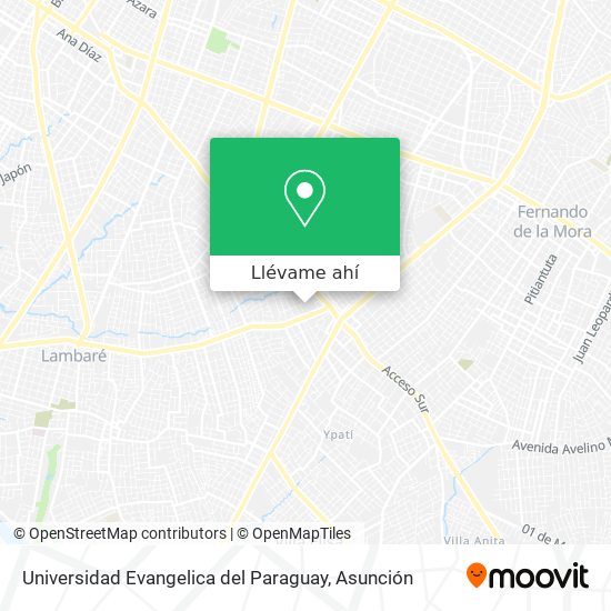 Mapa de Universidad Evangelica del Paraguay