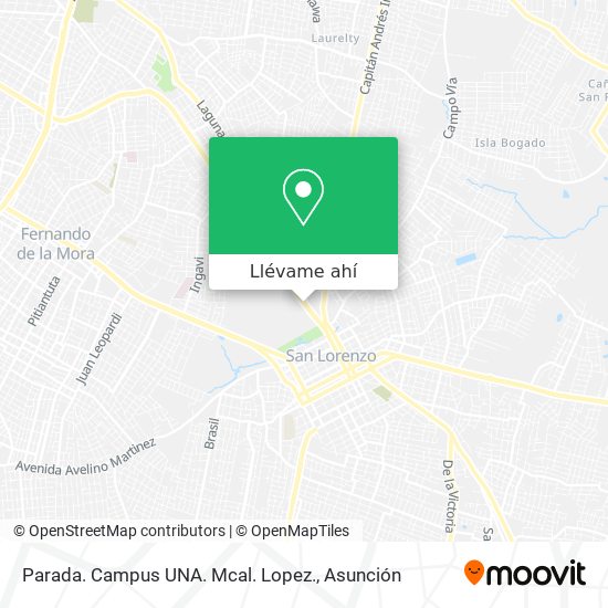Mapa de Parada. Campus UNA. Mcal. Lopez.