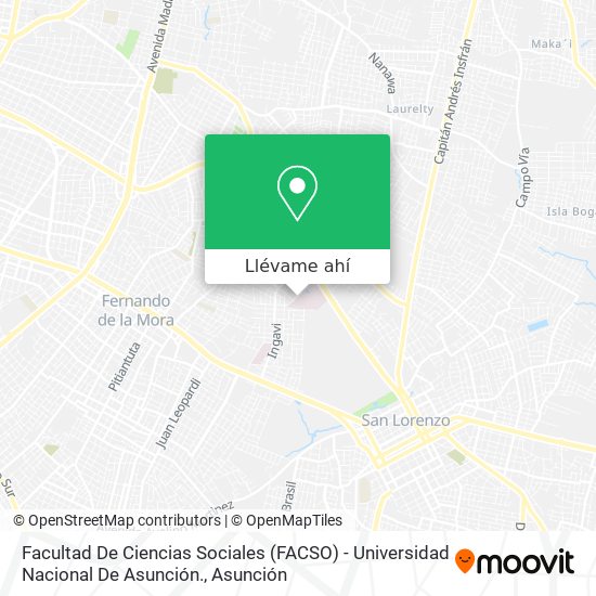 Mapa de Facultad De Ciencias Sociales (FACSO) - Universidad Nacional De Asunción.