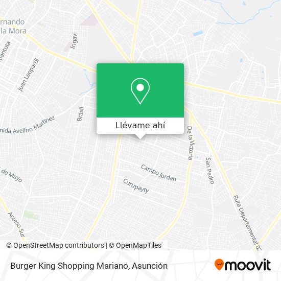 Mapa de Burger King Shopping Mariano