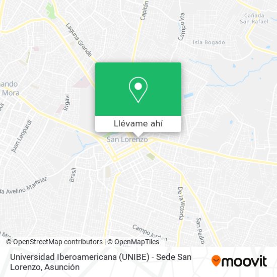 Mapa de Universidad Iberoamericana (UNIBE) - Sede San Lorenzo