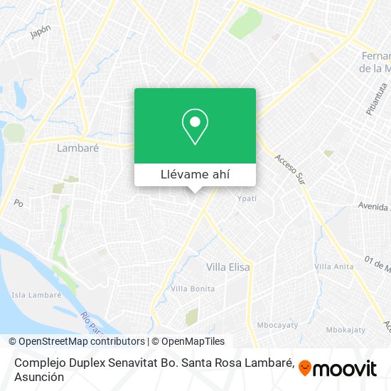 Mapa de Complejo Duplex Senavitat Bo. Santa Rosa Lambaré