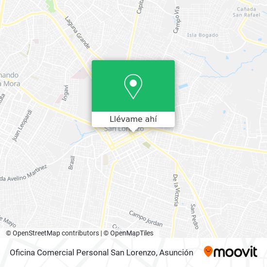 Mapa de Oficina Comercial Personal San Lorenzo