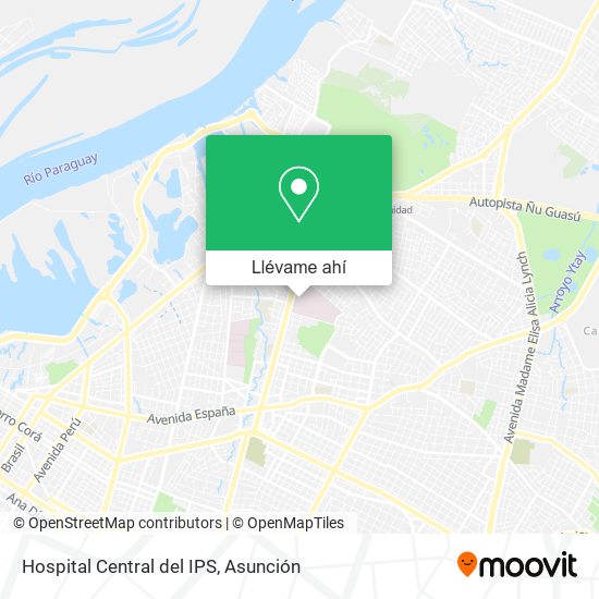 Mapa de Hospital Central del IPS