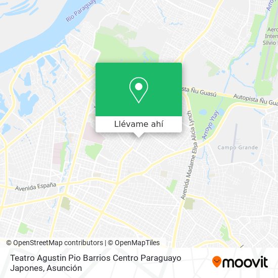 Mapa de Teatro Agustin Pio Barrios Centro Paraguayo Japones