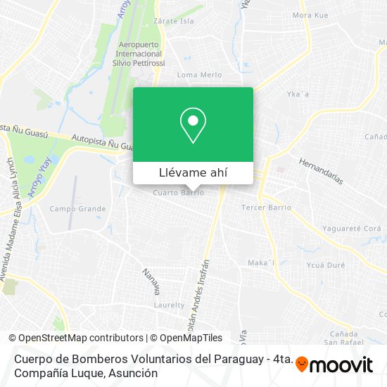 Mapa de Cuerpo de Bomberos Voluntarios del Paraguay - 4ta. Compañía Luque