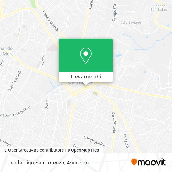 Mapa de Tienda Tigo San Lorenzo