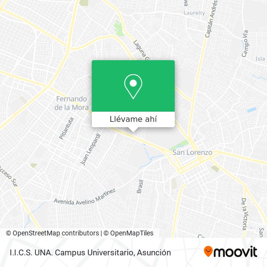 Mapa de I.I.C.S. UNA. Campus Universitario