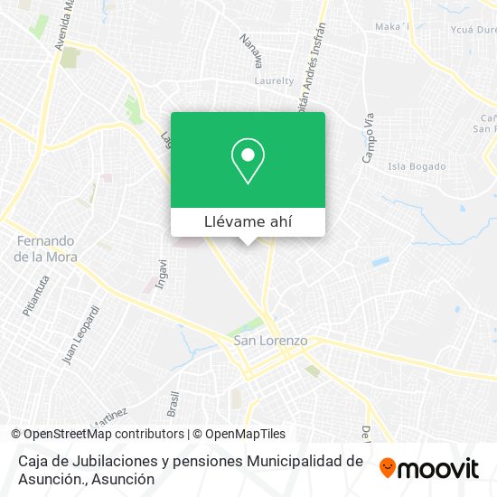 Mapa de Caja de Jubilaciones y pensiones Municipalidad de Asunción.