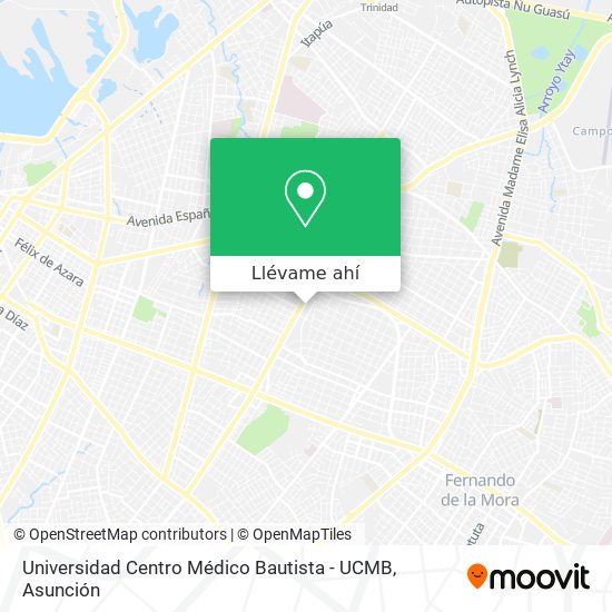 Mapa de Universidad Centro Médico Bautista - UCMB